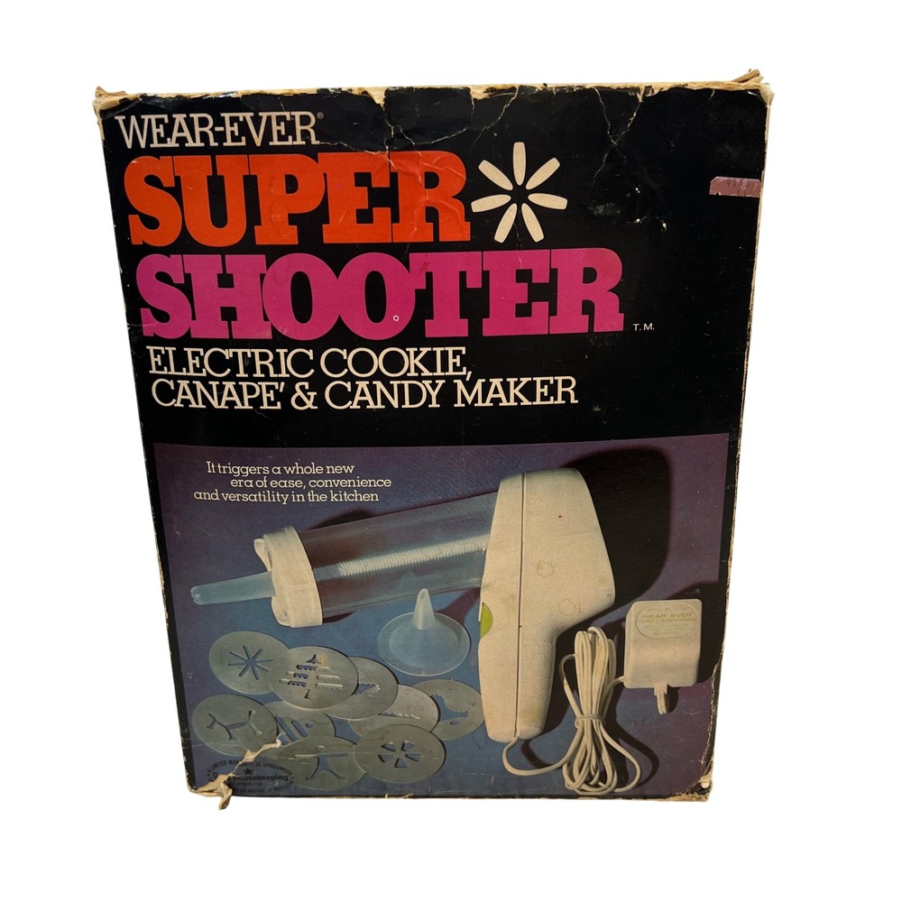 Vintage Wear-Ever Super Shooter Electric Cookie Canape Candy Maker 70001‎ Boxed